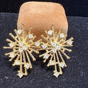 Avon Radiant Gold and Silver Burst Earrings